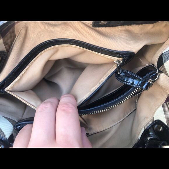 VINTAGE Burberry Purse BIG LOGO Brown - Picture 15 of 16